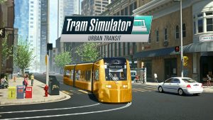 The key art for Tram Simulator Urban Transit.
