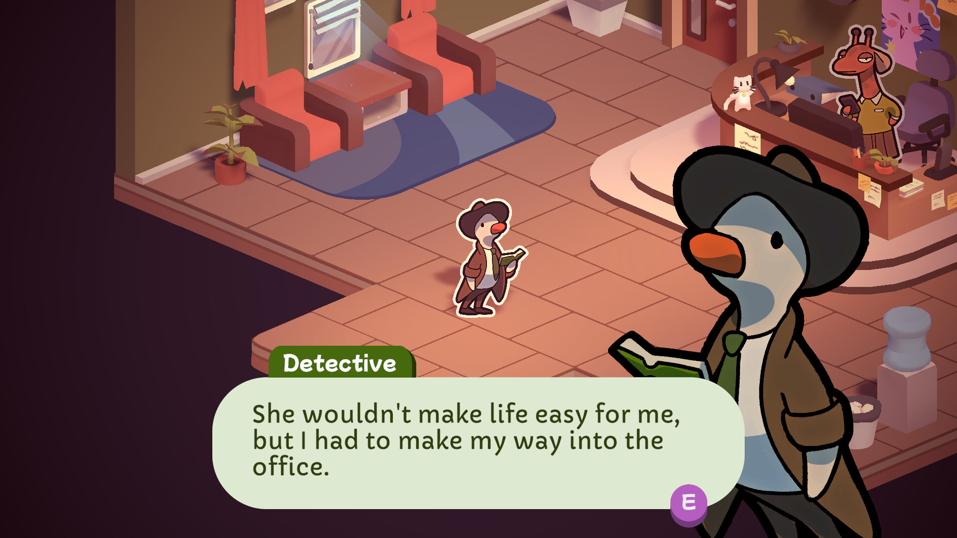 A screenshot from Duck Detective 