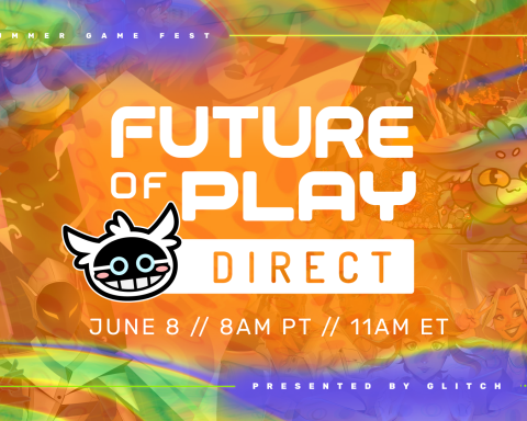 A graphic for Future of Play Direct, June 8 at 8 a.m. PT. It is presented by Glitch. This is the Summer Game Fest edition.