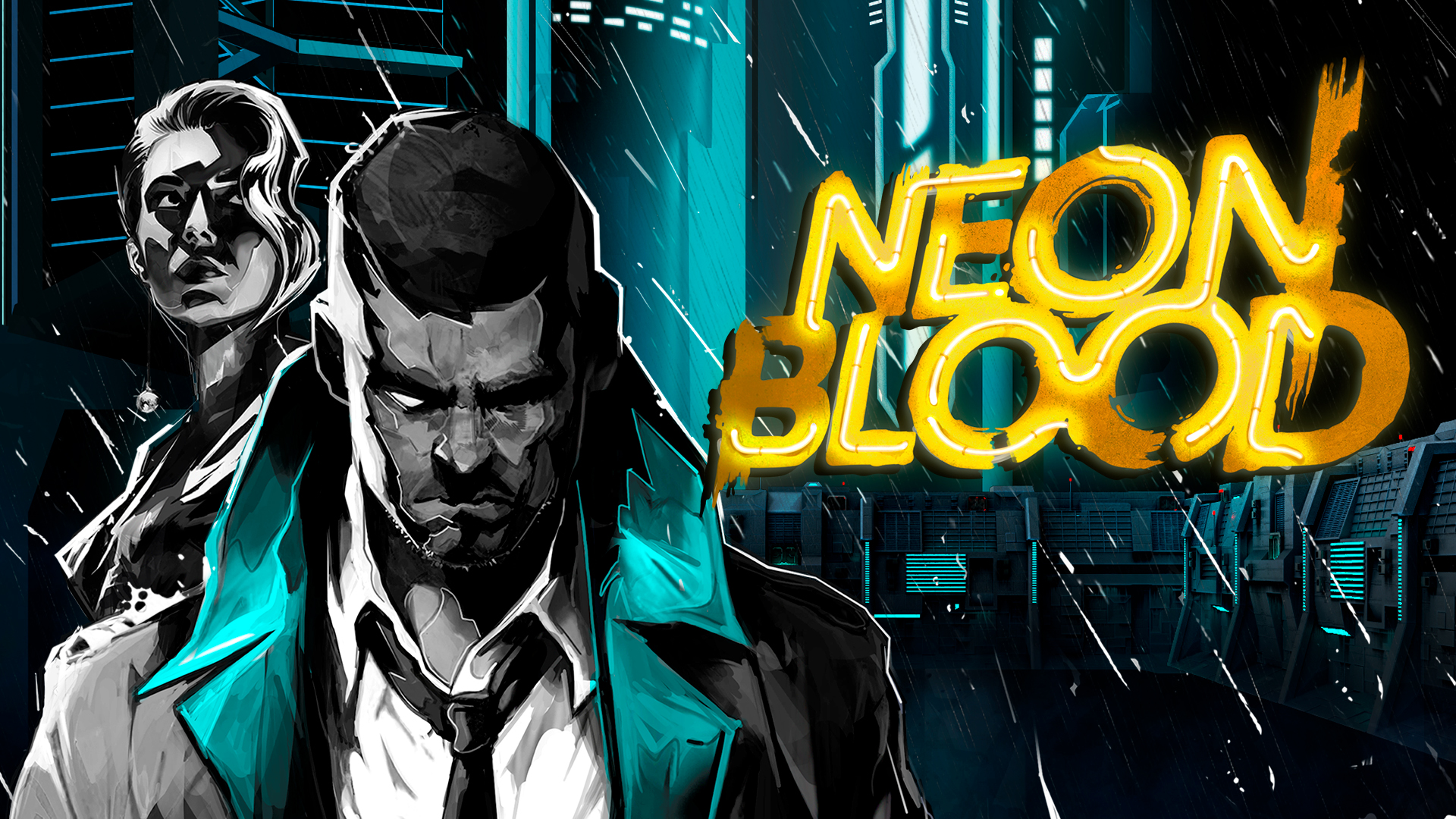 The key art for Neon Blood.