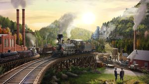 The key art for Railroads Online.