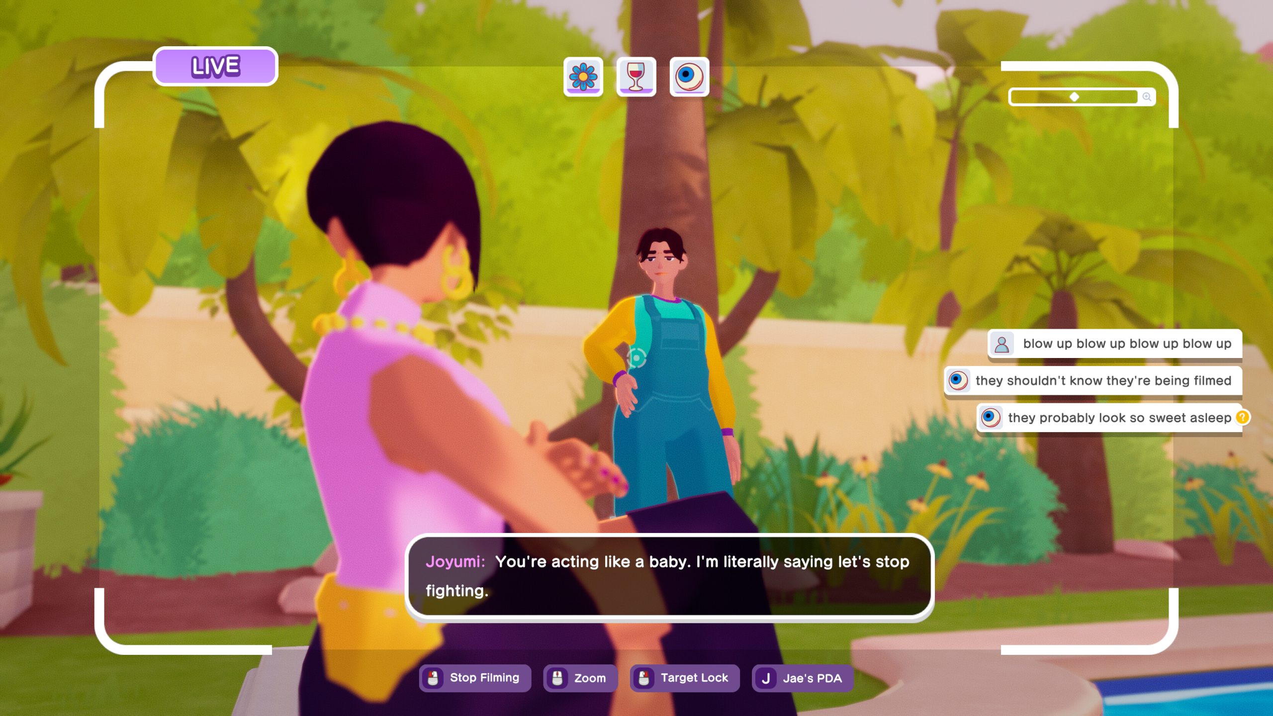 A screenshot from The Crush House