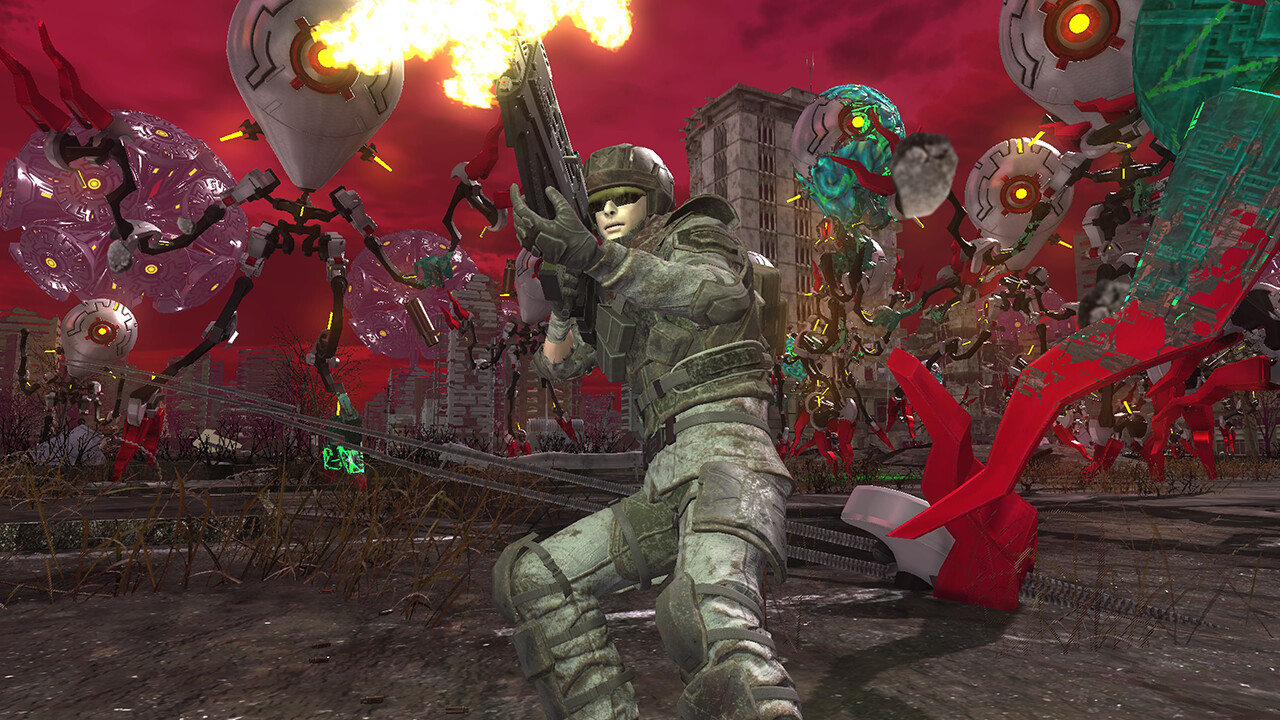 A screenshot from Earth Defense Force 6