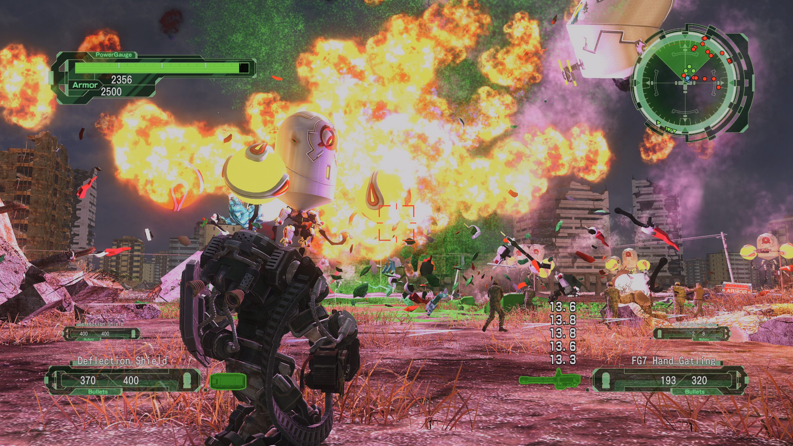 A screenshot from Earth Defense Force 6