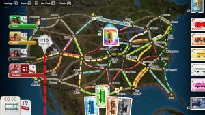 A screenshot from Ticket To Ride on Nintendo Switch