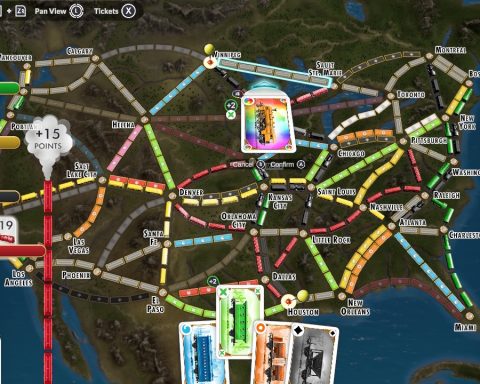 A screenshot from Ticket To Ride on Nintendo Switch