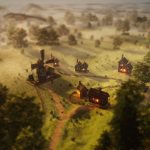 A screenshot of several rural homes from Masters of Albion.