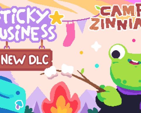 Art for Sticky Business' Camp Zinnias DLC.