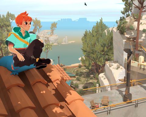 A screenshot of Sauge sitting on a roof in Caravan SandWitch.