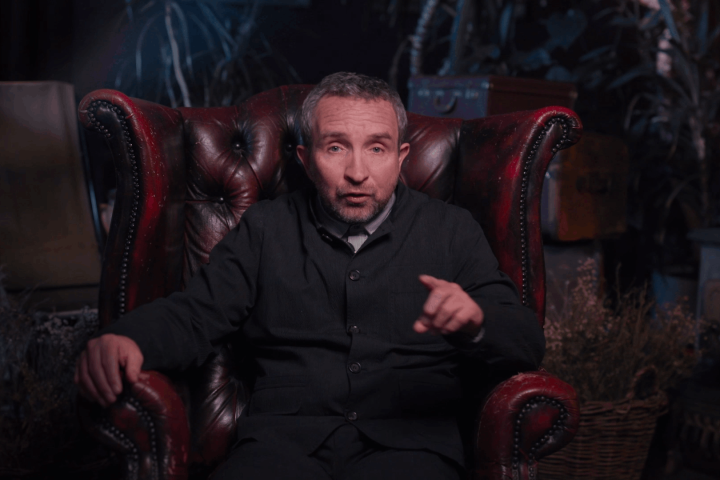 A screenshot of Eddie Marsan in Deathtrap Dungeon: The Interactive Adventure.