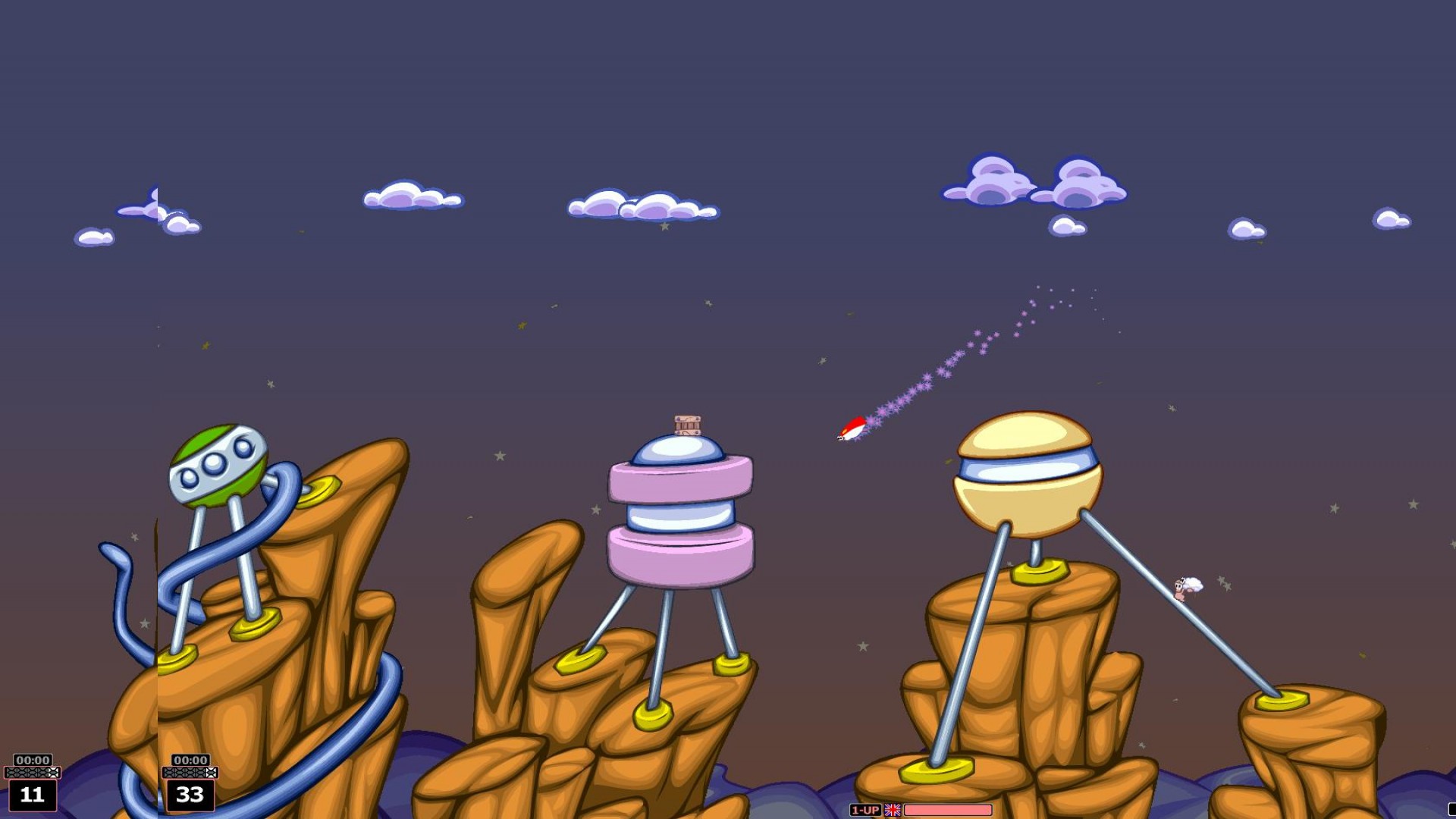 A screenshot from Worms Armageddon