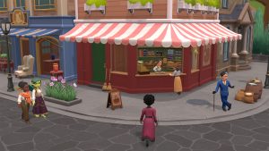 A screenshot of a corner in town from Wylde Society.