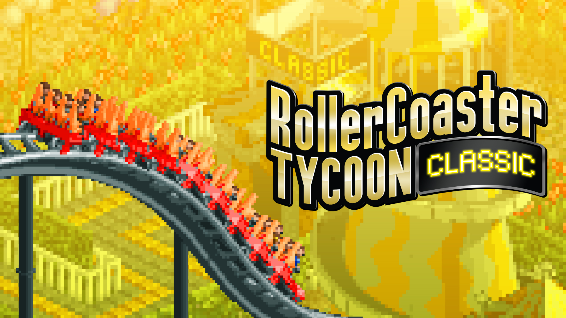 The key art for RollerCoaster Tycoon Classic.